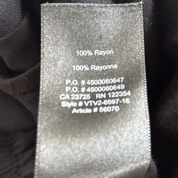 Talula Pull On Elastic Waist Wide Leg Black Cropped Rayon Pants Pockets Size XXS - Picture 10 of 10